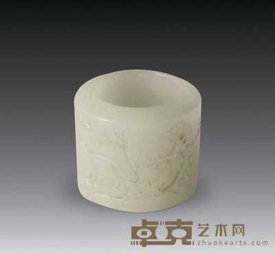 清 双马白玉板指 直径3cm